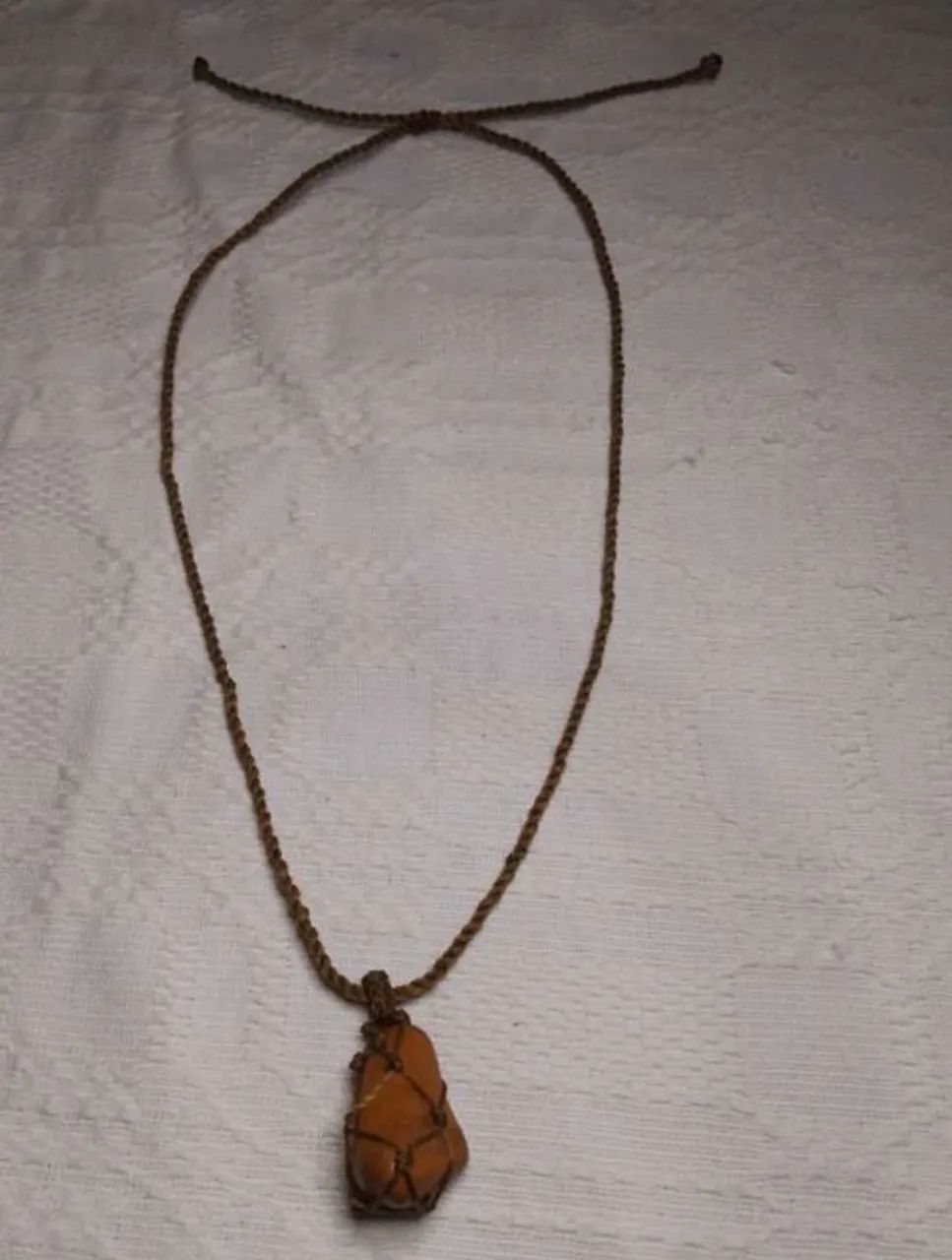 Colar em macramê Boho com pedra natural jaspe - Foto 2