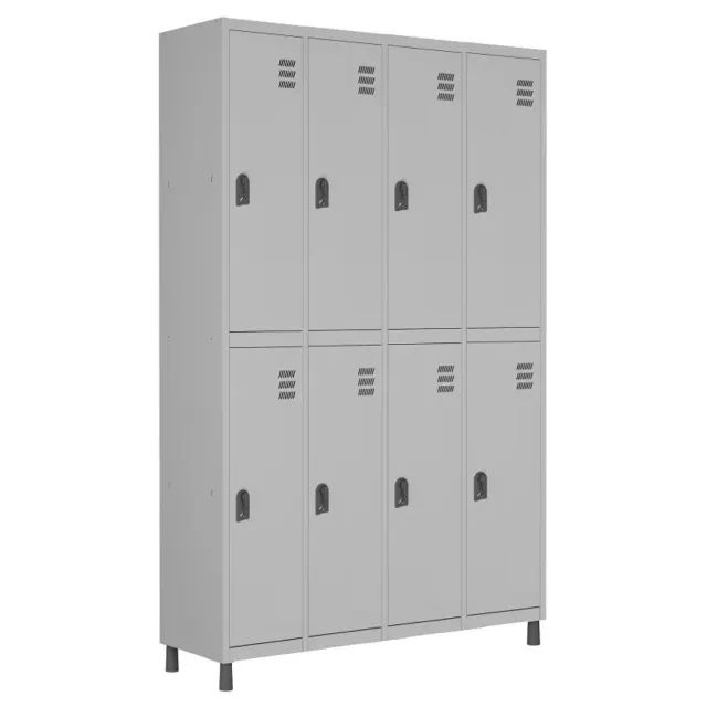 Armário de Aço 8 Portas Grandes Cinza Modelo W3 Durável Resistente 10914  - Foto 2