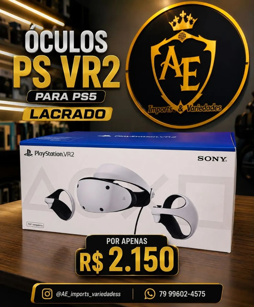 Óculos Ps VR2 para Playstation 5
