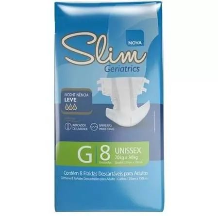 Fralda Slim Geriatrics G - 8 Unidades 