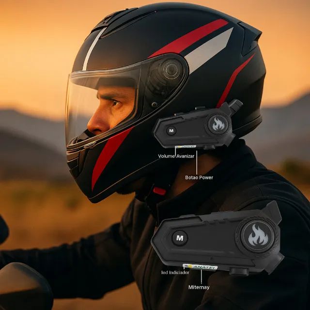 Fone Bluetooth para Capacete Moto Tomate MT-C002 IPX6 - Foto 5