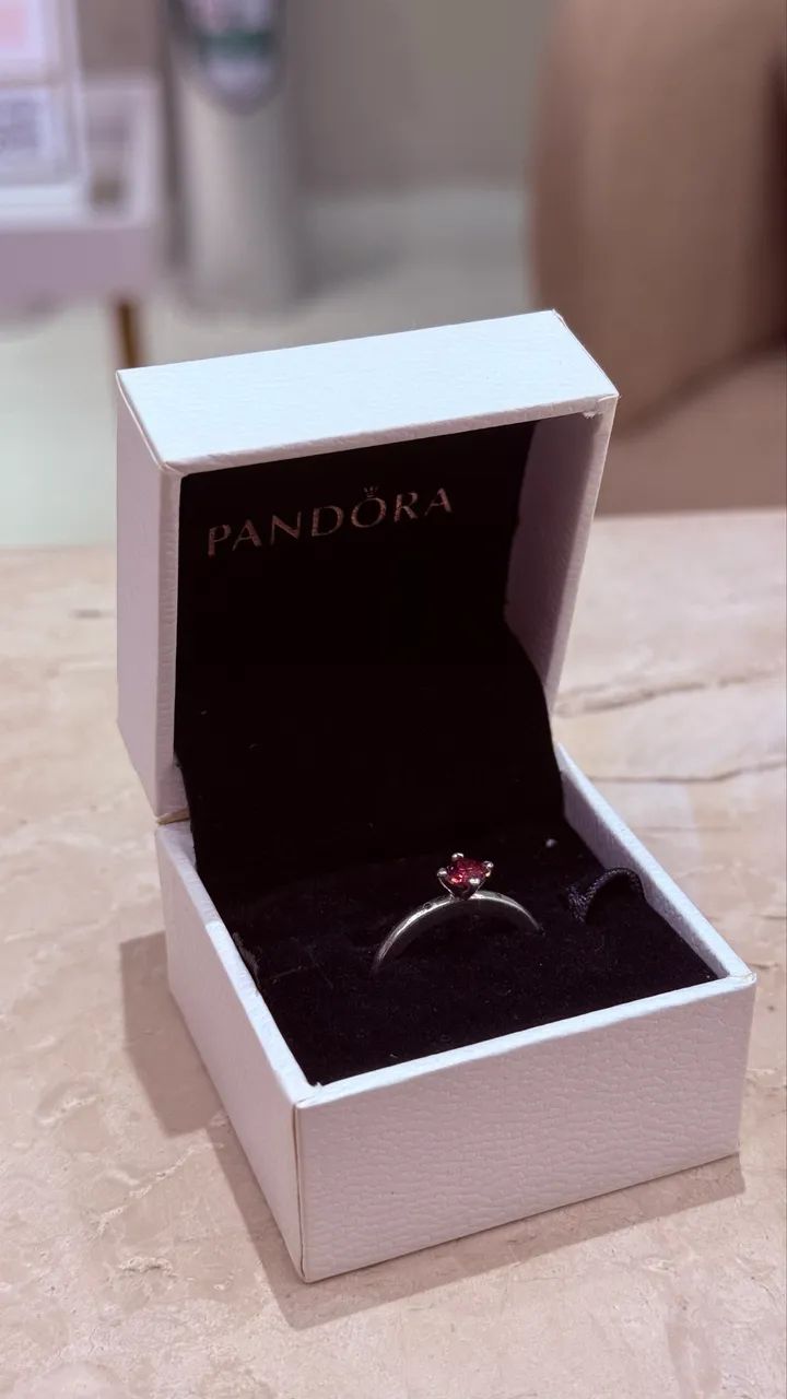 Anel Pandora Original Prata 925 com Pedra Rosa + Caixa - Foto 5