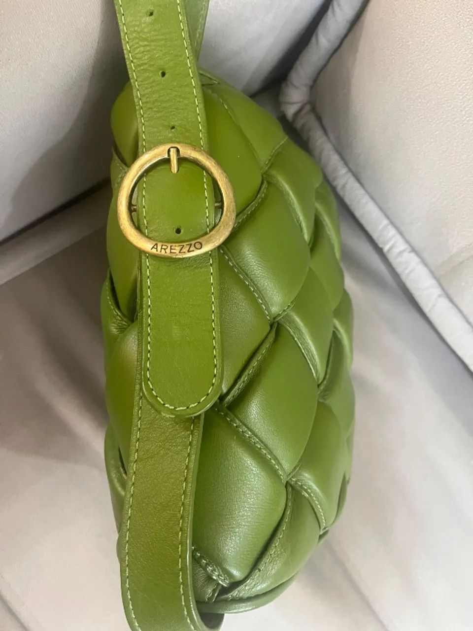 Bolsa Arezzo Verde em Couro Trançado - Foto 3