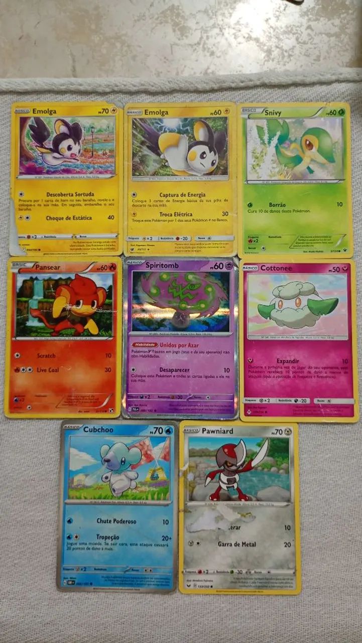 Lote de cartas Pokémon da 5a geração