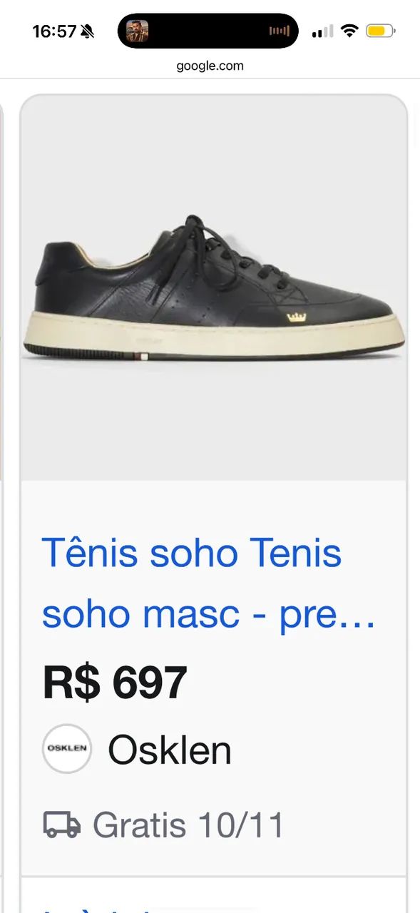 Tênis Osklen Soho - Couro Preto