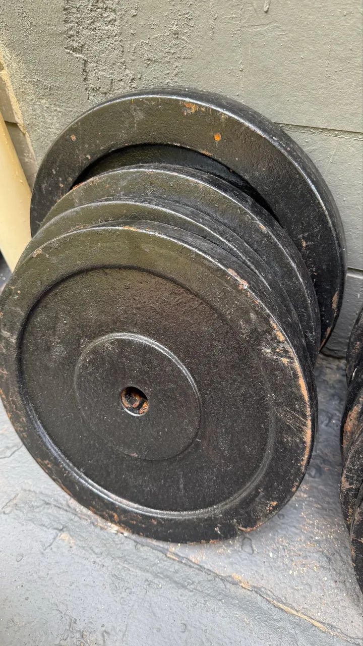 Anilha Vazada De Ferro Fundido Pintada 25kg 20kg 15kg - Foto 3