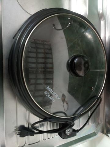 Grill Elétrico Mallory Solaris com Tampa de Vidro 40 Cm - Preto