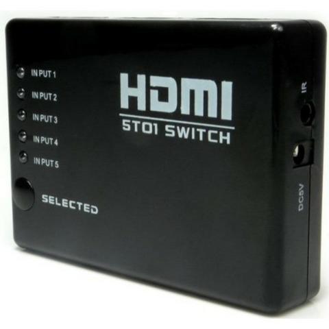 Adaptador Hub Switch Hdmi 5x1 Com Controle Remoto 5 Portas Hdmi Splitter Full Hd - Foto 5