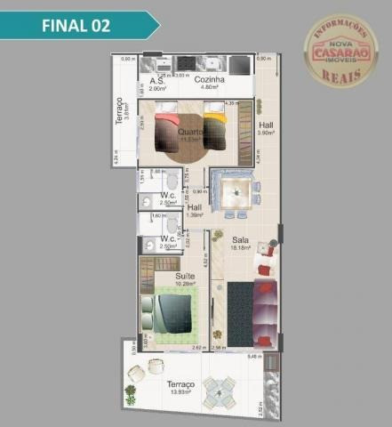 Apartamento com 1 dormitório à venda, 42 m² por R$ 212.150,00 - Balneário Flórida - Foto 7