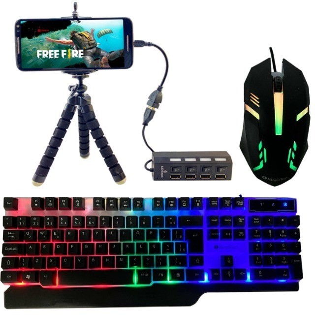 Kit Mobilador Completo Jogar Free Fire P/ Celular Led Rgb