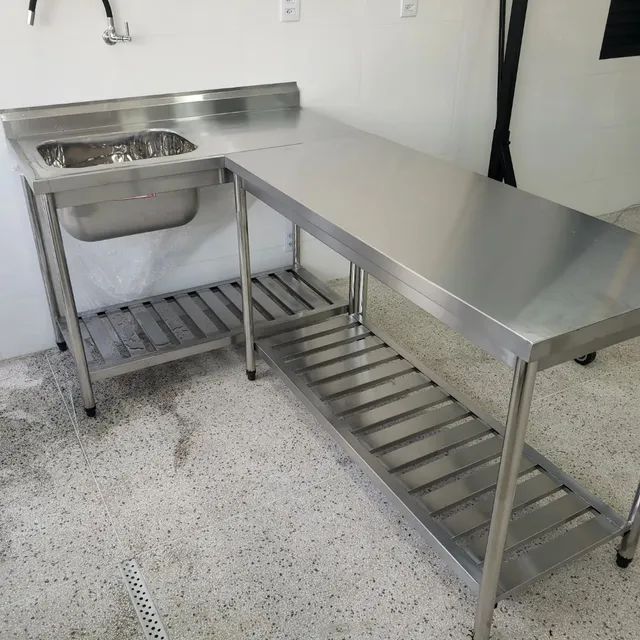 Bancada inox indústrial 