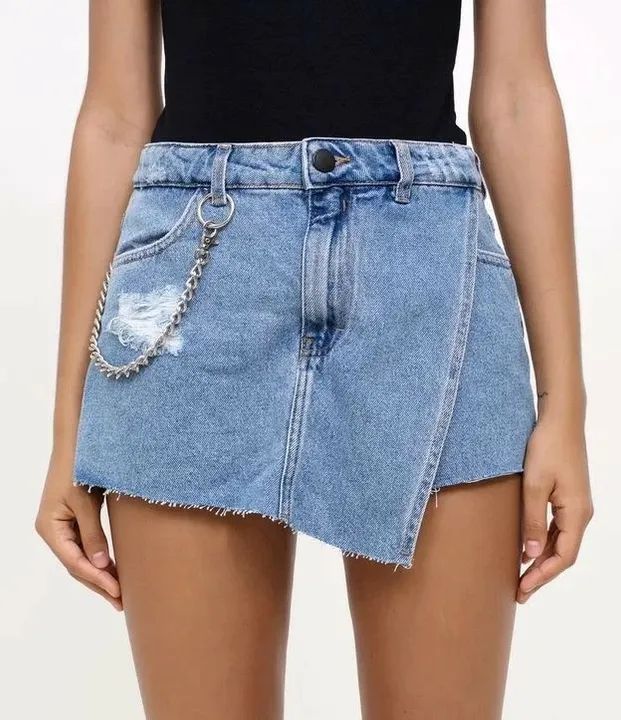Short saia jeans
