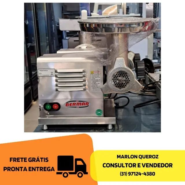Moedor de Carne Boca 08 Novo Inox Bermar 