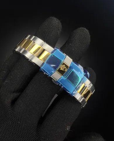 Relógio rolex Prata com fundo Azul - Foto 6