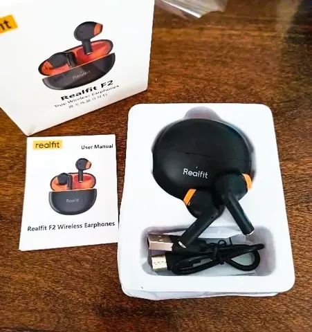 Fone De Ouvido Sem Fio Realfit F2 Tws Bluetooth 5.3 Corrida Academia Original - Foto 6