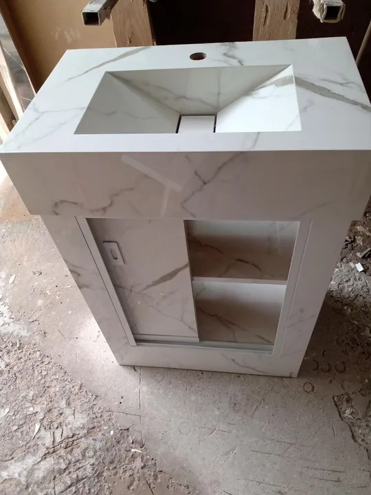 ?Pia esculpida e gabinete em porcelanato top de mais ?