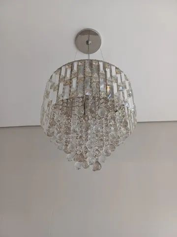 Lustre pendente com cristais ambar64305626880513123