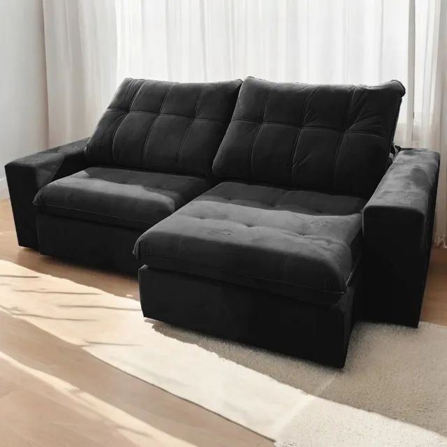 Sofá Retrátil e Reclinável Niterói_2,50m  Molas Ensacadas   Pronta Entrega! - Foto 4