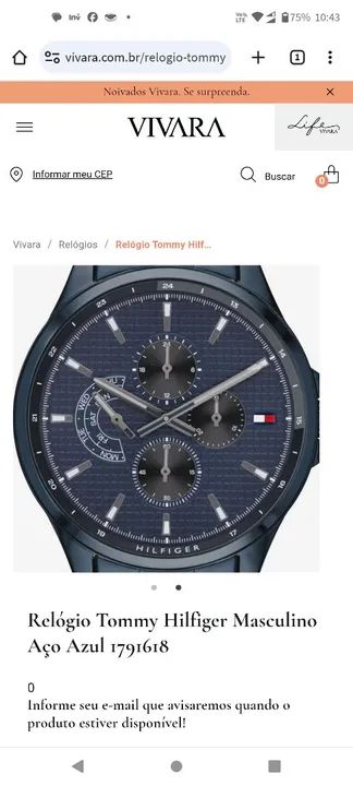 Relógio TOMMY HILFIGER  todo azul 