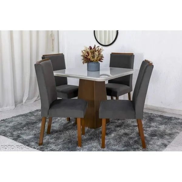 Sala de Jantar 4 Lugares 90x90 Zara rf75 - Foto 3