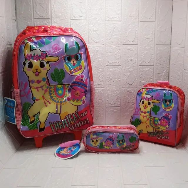 Mochila Infantil Kit 3pçs Lhama Lm2050k - Foto 4
