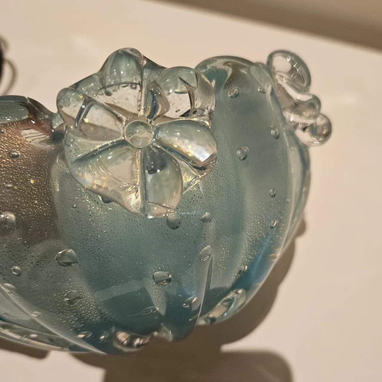 Vaso de cristal Murano original <br>Tom de azul <br>Tamanho 16 cm - Foto 2