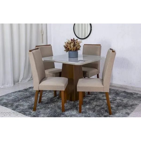 Sala de Jantar 4 Lugares 90x90 Zara rf75 - Foto 2