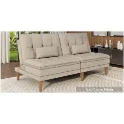 Sofá Cama Pietra 3 Lugares com Encosto Reclinável 190cm Tecido Suede Matrix - Foto 3