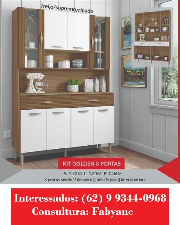 Armario de Cozinha kit golden 8 portas - Foto 3