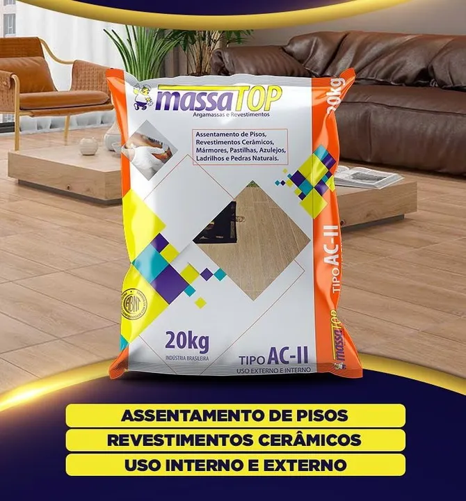 Argamassa Ac2 20kg Massa Top R$ 18,50 à vista Pisos e Revestimentos Cerâmicos
