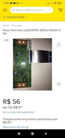 Placa t-com tv AOC le32s5970s acompanha cabo flat  - Foto 3