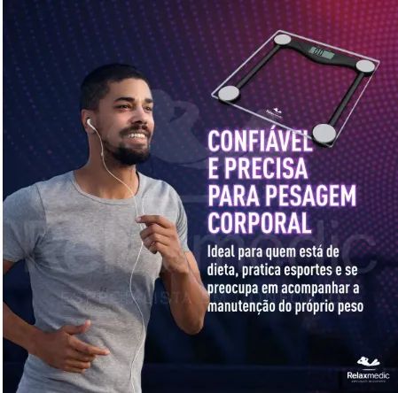 Balança Corporal Digital Relaxmedic Body Fit - Black Friday! Alta Precisão e Estilo - Foto 3