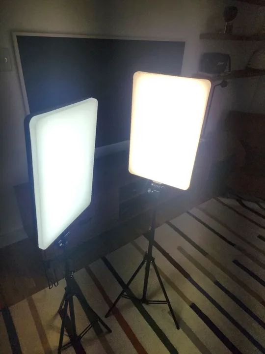 2 paineis LED 44cm Iluminação para Fotos Vídeos - Foto 5