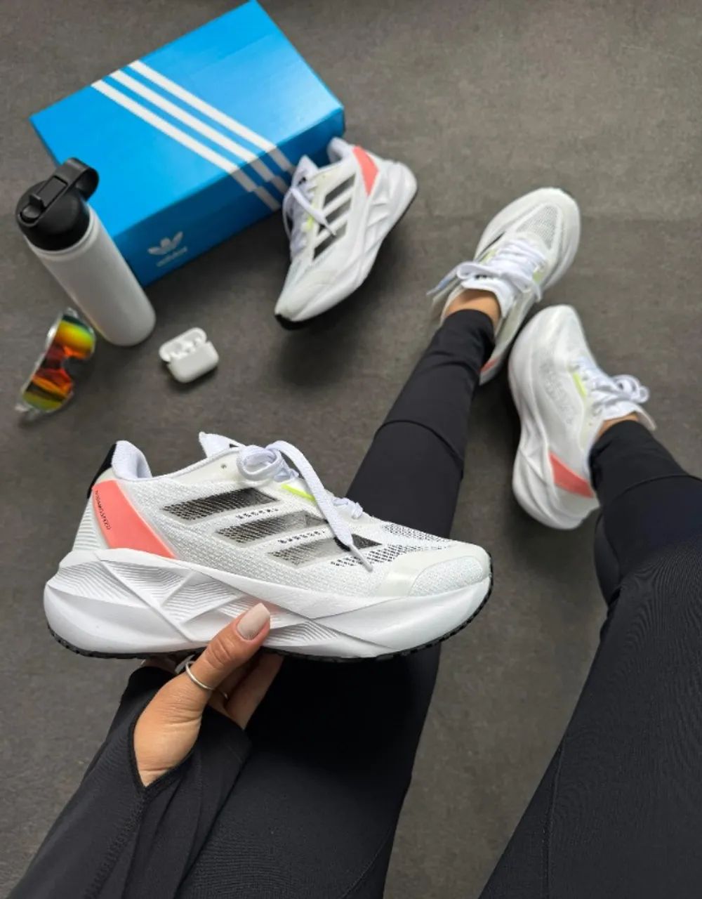 Tênis Adidas Duramo Speed Branco/Goiaba Feminino Premium - Foto 3