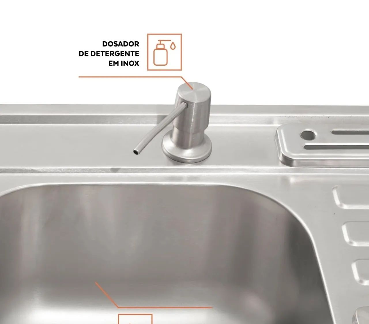 Cuba Dupla Gourmet para Cozinha com Acessórios e Lixeira Aço Inox 201 92x45cm - Foto 3