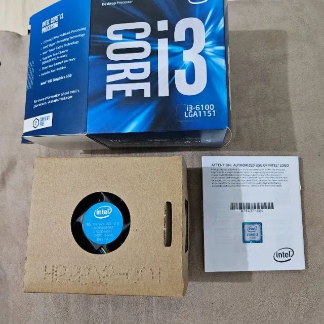 Processador CPU Intel Core i3 6100 completo LGA 1151 6ª geração DDR4 c/ cooler original - Foto 2