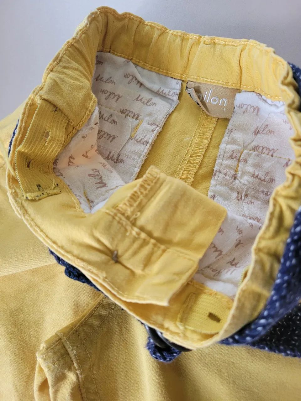 Conjunto Infantil Jeans e Bermuda Amarela Milon - Foto 6