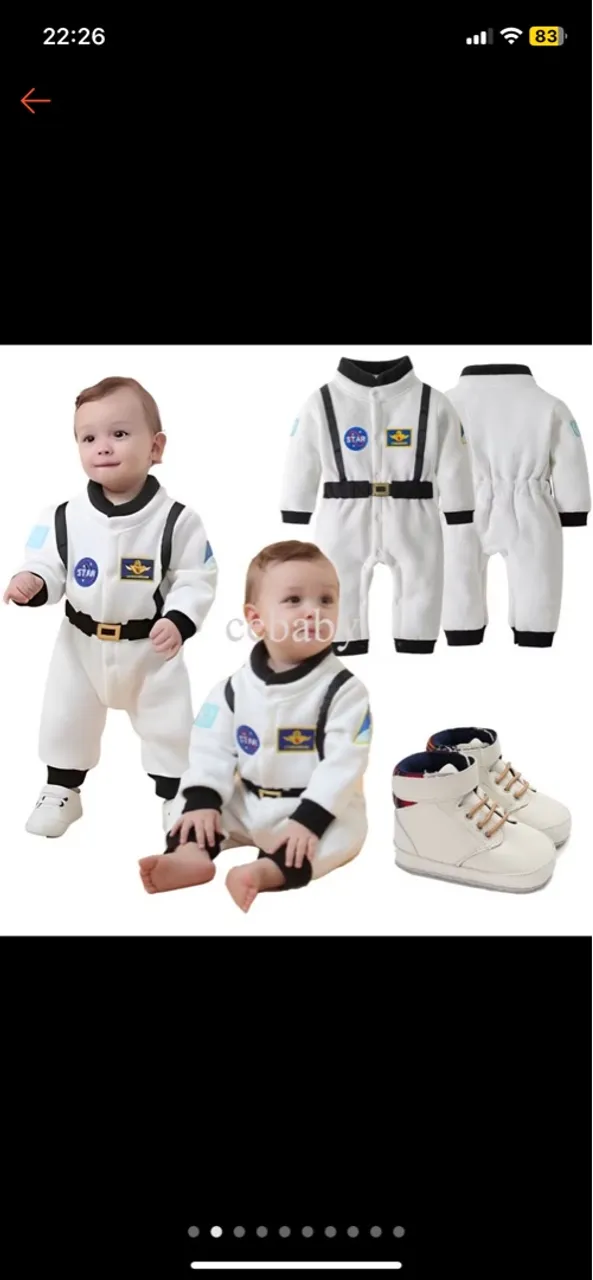 Macacão Astronauta para Bebê e sapato 