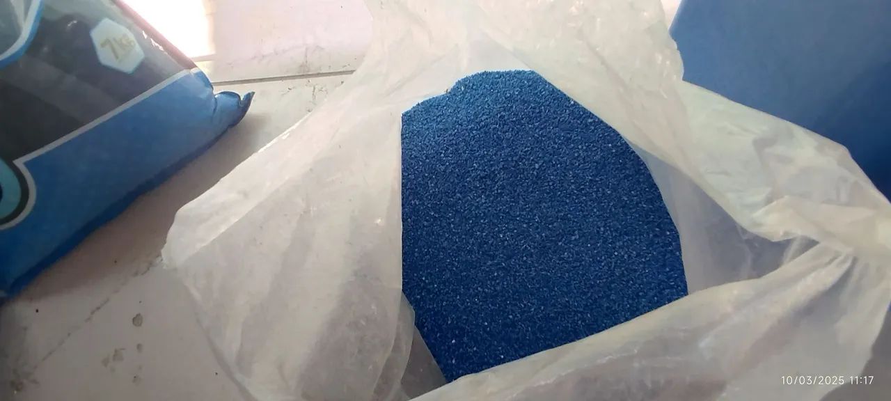 10kg Areia para Aquário Azul