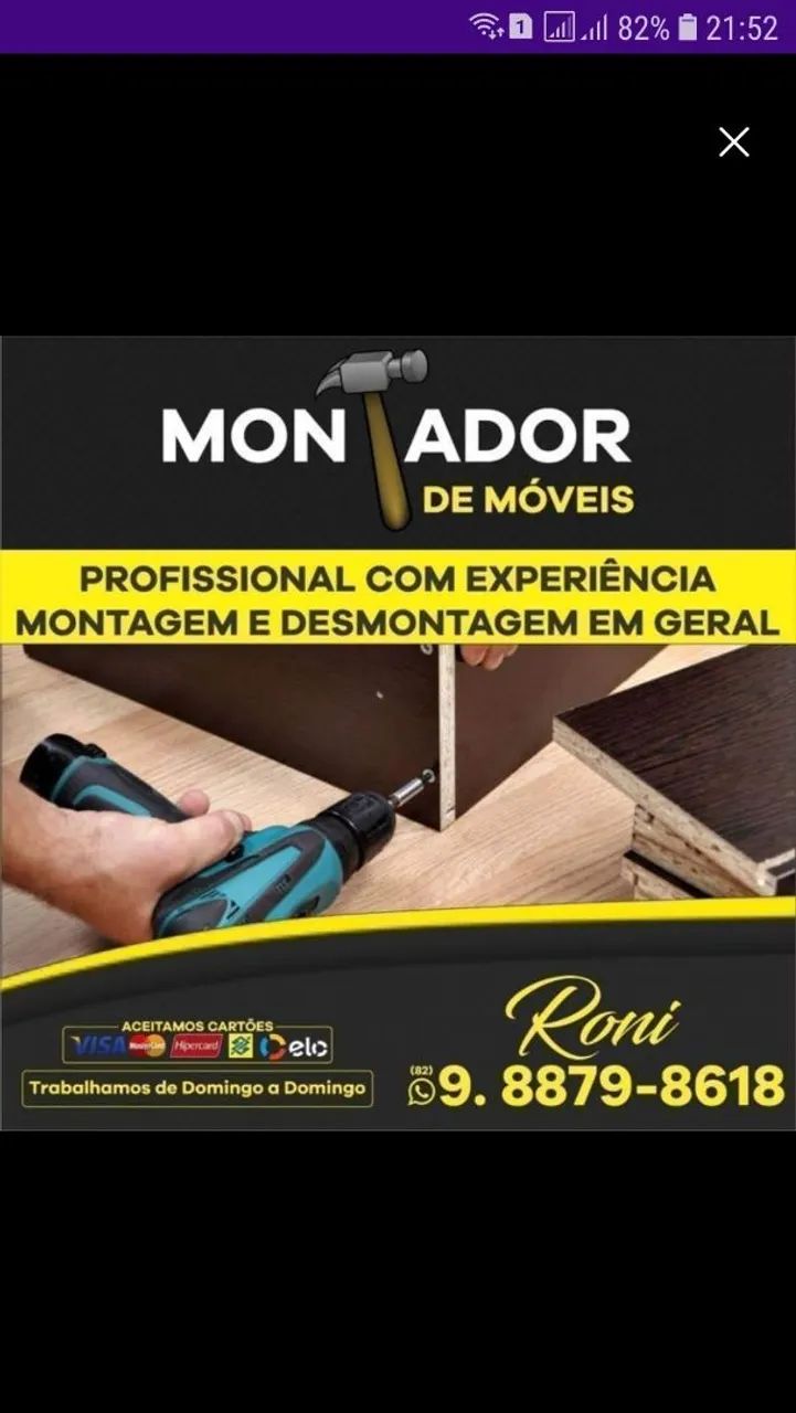 Montador de Móveis - Profissional com Experiência