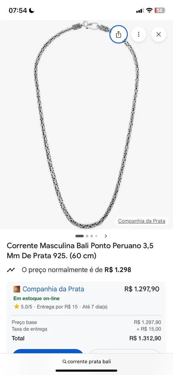 Corrente em Prata 925 43,8 gramas!!!! - Foto 4