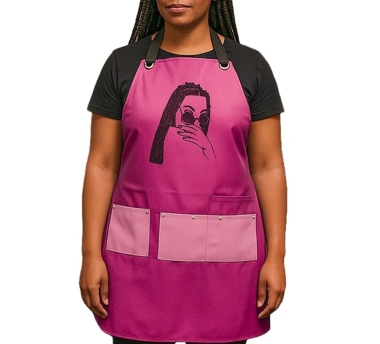 Avental pink profissional trancista - Foto 2