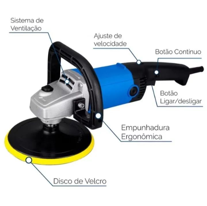 Politriz EL 1400W 220v 6 vel9cidades 7 polegadas c/ acessórios - Foto 3