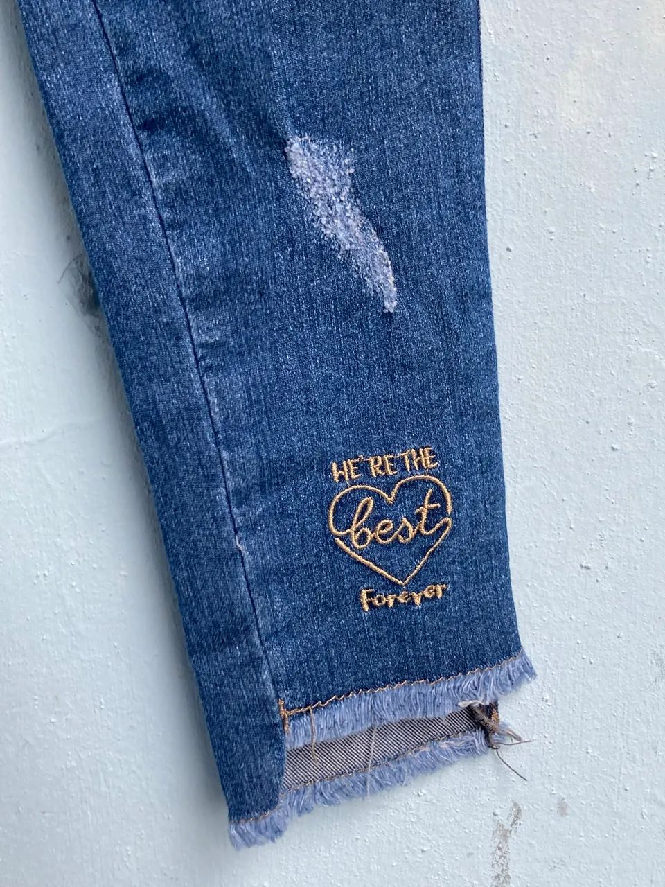 Calça Jeans Infantil Feminina Azul, Tam 10 - Foto 4