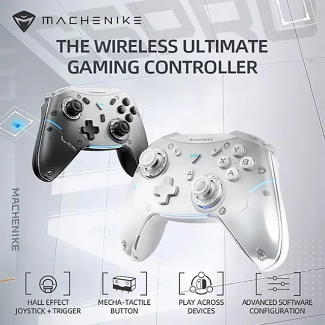 Controle Machenike G5 Pro Tri-mode Switch, USB/Bluetooth 5.0/2.4G, com botão programável,