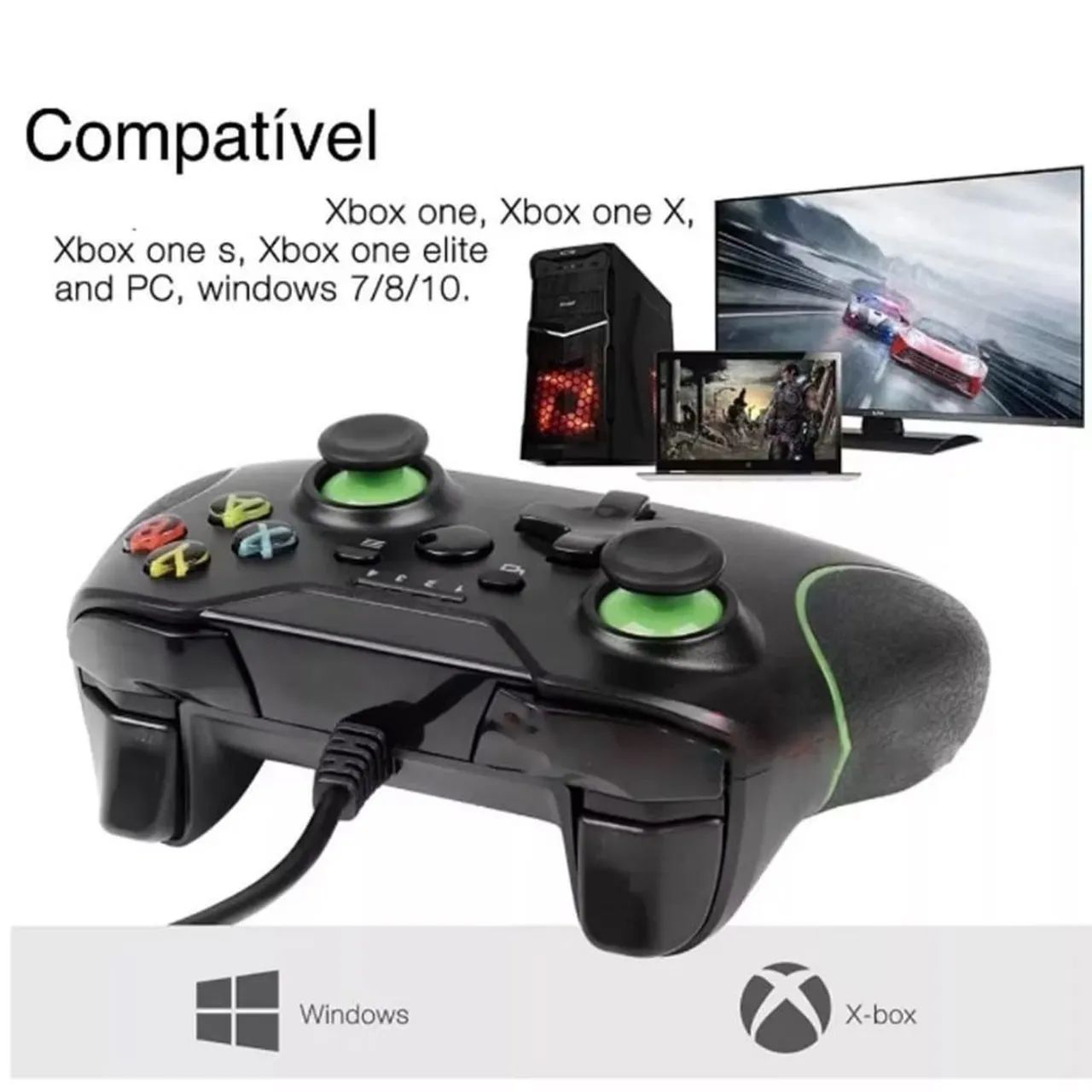 Controle com fio e sem fio para Xbox One Novo - Foto 4