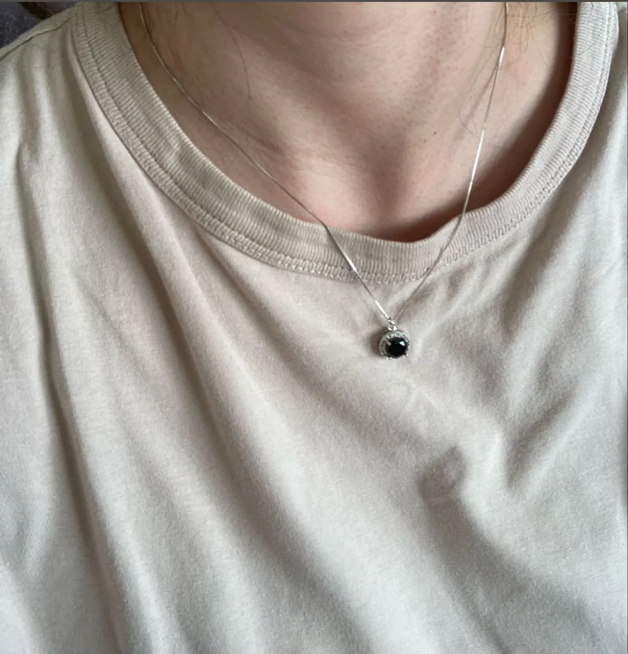 Conjunto brinco e colar com pedra preta - Foto 5