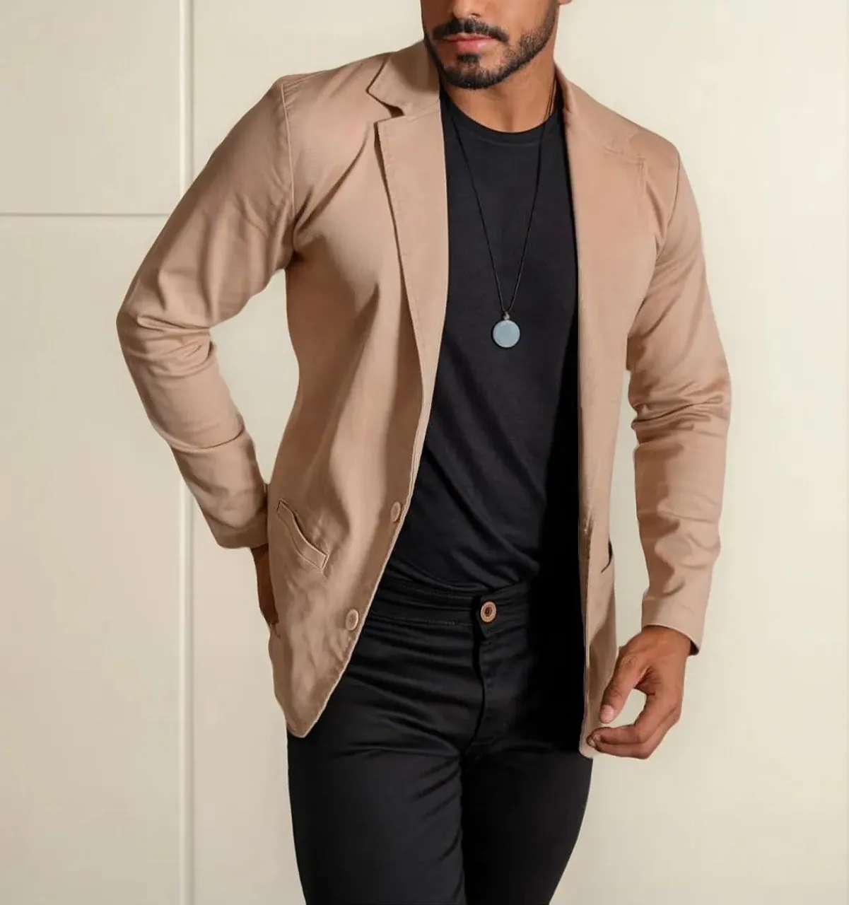 Blazer bege elegante para homem
