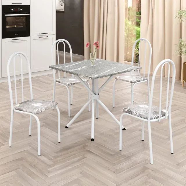 Conjunto me Mesa Ubatuba c/ 4 Cadeiras Quadrada