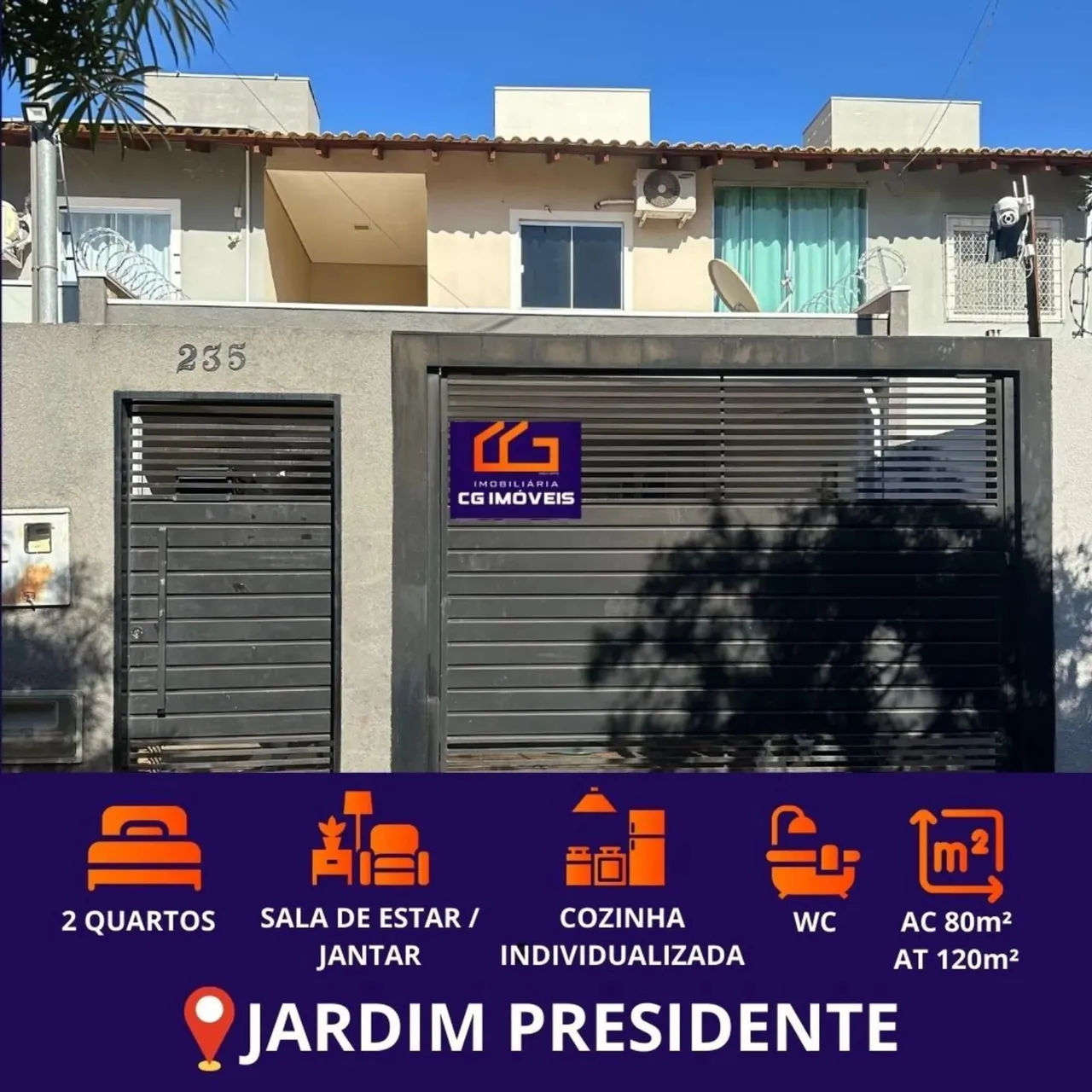 Sobrado com 2 quartos sendo 1 quarto com sacada no Jardim Presidente em Campo Grande - MS